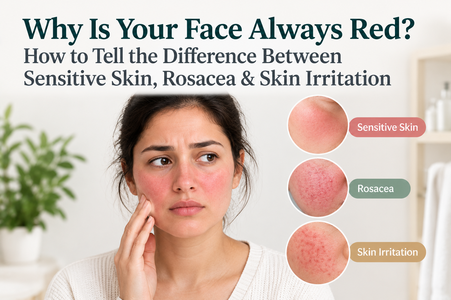 Why Is Your Face Always Red? How to Tell the Difference Between Sensitive Skin, Rosacea & Skin Irritation