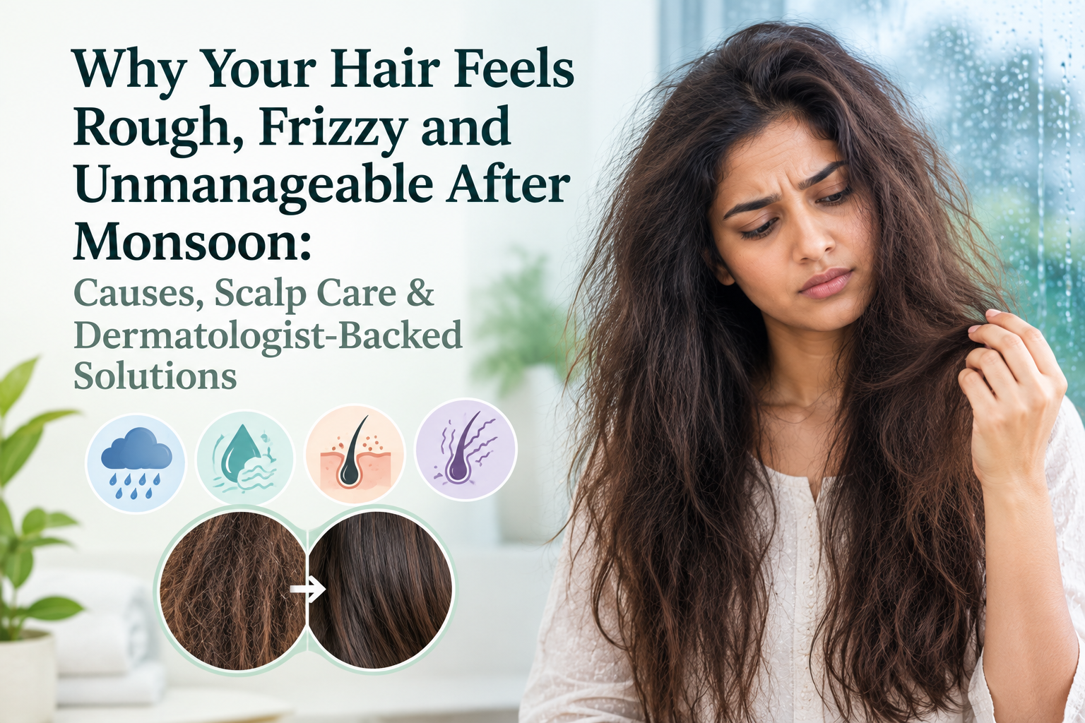 Why Your Hair Feels Rough, Frizzy and Unmanageable After Monsoon: Causes, Scalp Care & Dermatologist-Backed Solutions